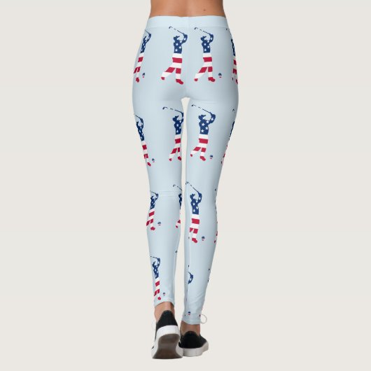 Leggings Drapeau américain de golf (Dos)
