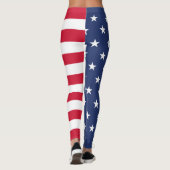 Leggings Drapeau américain, demi et demi, étoiles et bandes (Dos)