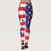 Leggings Drapeau américain éclaboussé de peinture (Dos)