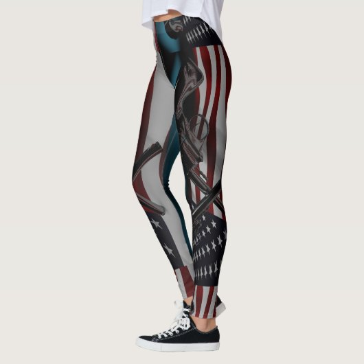 Leggings Drapeau américain et deux revolvers croisés (Gauche)