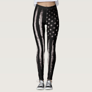 Leggings Drapeau américain grunge blanc