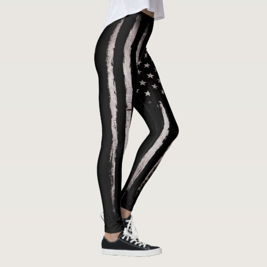 Leggings Drapeau américain grunge blanc (Droite)