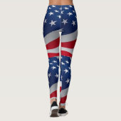 Leggings drapeau américain motif patriotique rouge bleu bla (Dos)