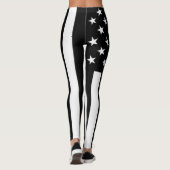 Leggings Drapeau américain noir blanc (Dos)