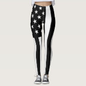 Leggings Drapeau américain noir blanc (Devant)