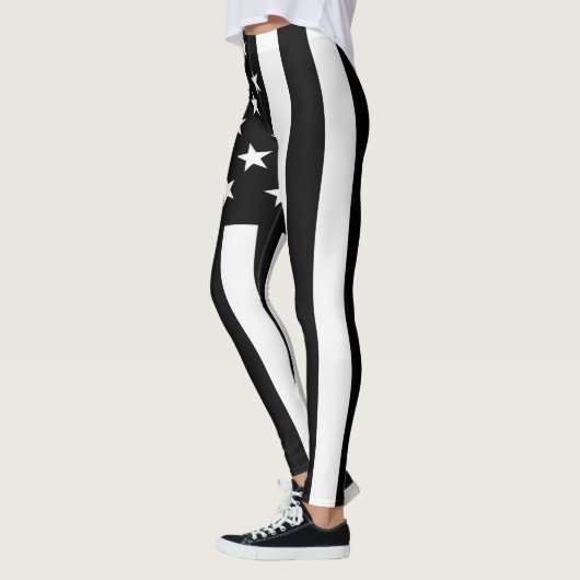 Leggings Drapeau américain noir blanc (Gauche)