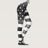 Leggings Drapeau américain noir et blanc brillant parties s (Droite)