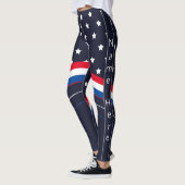 Leggings Drapeau américain Nom personnalisé Patriotique Ath (Gauche)