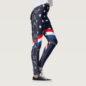 Leggings Drapeau américain Nom personnalisé Patriotique Ath (Droite)