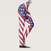 Leggings Drapeau américain Paint Splatter Patriotic (Droite)