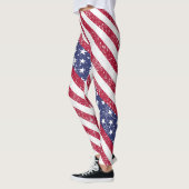 Leggings Drapeau américain Paint Splatter Patriotic (Gauche)