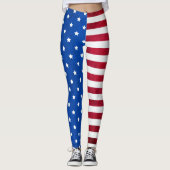 Leggings Drapeau américain par Shirley Taylor (Devant)
