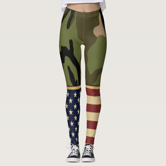 Leggings Drapeau américain patriotique (Devant)