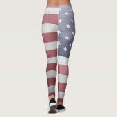 Leggings Drapeau américain Rouge Blanc Bleu Mesh géométriqu (Dos)