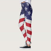 Leggings Drapeau américain rouge blanc et bleu (Gauche)