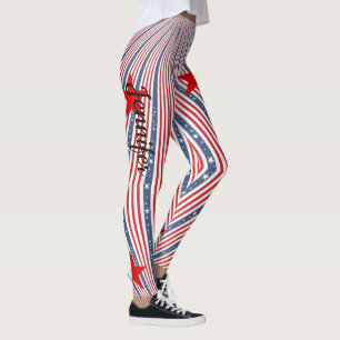 Leggings Drapeau américain Rouge Bleu Bleu Bleu Personnali