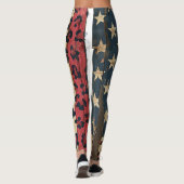 Leggings Drapeau américain rustique imprimé léopard (1) (Dos)