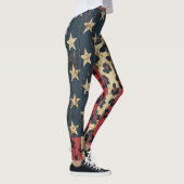 Leggings Drapeau américain rustique imprimé léopard (1) (Droite)