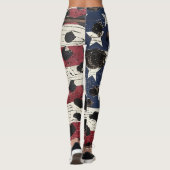 Leggings Drapeau américain rustique imprimé léopard (2) (Dos)