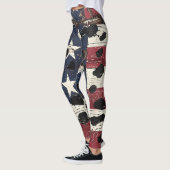 Leggings Drapeau américain rustique imprimé léopard (2) (Gauche)