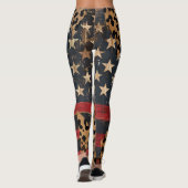 Leggings Drapeau américain rustique imprimé léopard (3) (Dos)