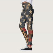 Leggings Drapeau américain rustique imprimé léopard (3) (Gauche)