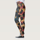 Leggings Drapeau américain rustique imprimé léopard (4) (Gauche)