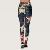 Leggings Drapeau américain rustique imprimé léopard (5) (Dos)