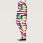 Leggings Drapeau américain St Patrick de shamrock irlandais (Gauche)