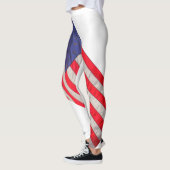 Leggings Drapeau américain sur Arrière - plan blanc avec no (Gauche)
