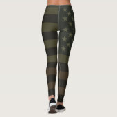 Leggings Drapeau américain tons Terre Vert, Marron & Noir (Dos)