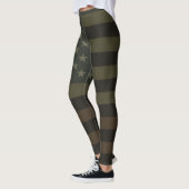 Leggings Drapeau américain tons Terre Vert, Marron & Noir (Gauche)