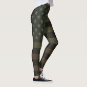 Leggings Drapeau américain tons Terre Vert, Marron & Noir (Droite)