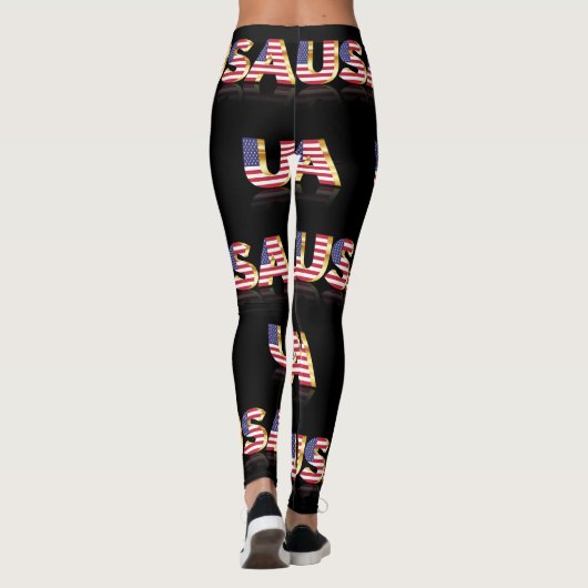 Leggings Drapeau américain - USA - Patriotique (Dos)