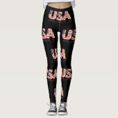 Leggings Drapeau américain - USA - Patriotique (Devant)