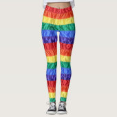 Leggings Drapeau arc-en-ciel bandes gay pride LGBT LGBTQ (Devant)