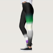 Leggings Drapeau aromantic asexuel #2 de fierté d'as (Gauche)
