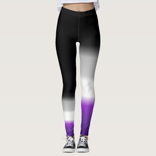 Leggings Drapeau asexuel de fierté d'as asymétrique (Devant)