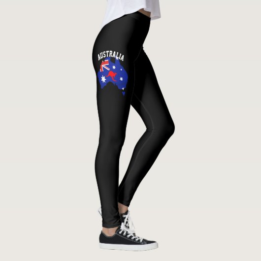 Leggings Drapeau australien bleu et rouge du cangroo fémini (Droite)