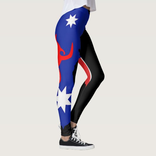 Leggings Drapeau Australien Design Lettres blanches sur noi (Droite)