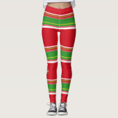 Leggings Drapeau Basque + motif rayé rouge et vert : (Devant)