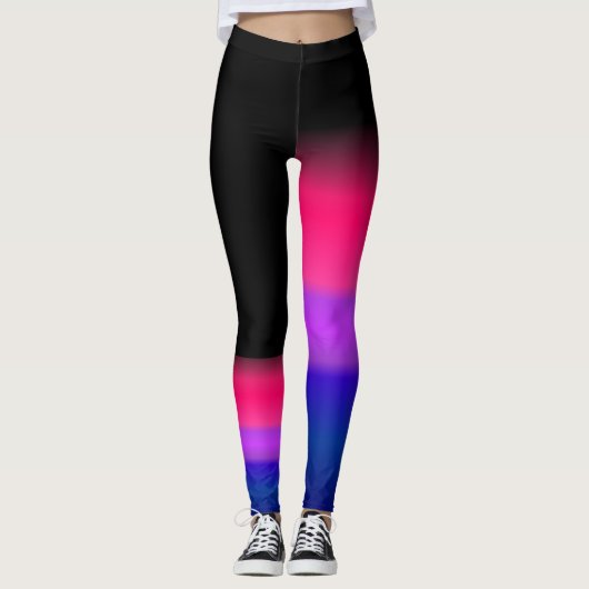 Leggings Drapeau bisexuel de fierté de Bi asymétrique (Devant)