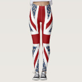 Leggings Drapeau bleu frais de léopard d'Union Jack (Devant)