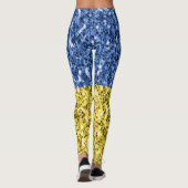 Leggings Drapeau bleu jaune Ukraine parties scintillant fau (Dos)