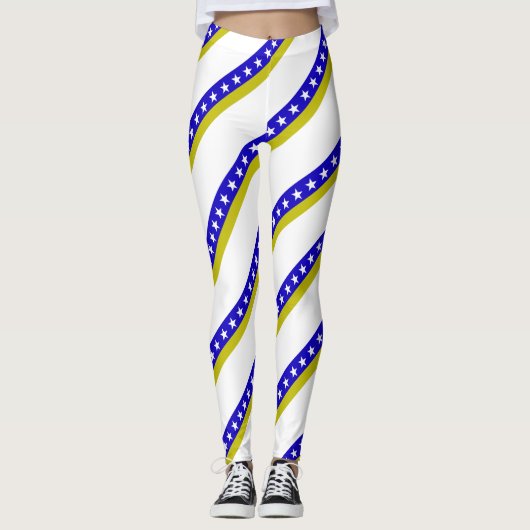 Leggings Drapeau bosnien de rayures (Devant)