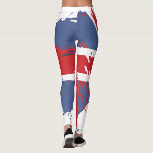 Leggings drapeau britannique rouge blanc union jack (Dos)