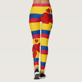 Leggings Drapeau colombien avec le coeur rouge (Dos)