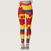 Leggings Drapeau colombien avec le coeur rouge (Devant)