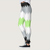 Leggings Drapeau de fierté Agender Abstrait Groovy Boho Zig (Gauche)