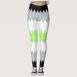 Leggings Drapeau de fierté Agender Abstrait Groovy Boho Zig